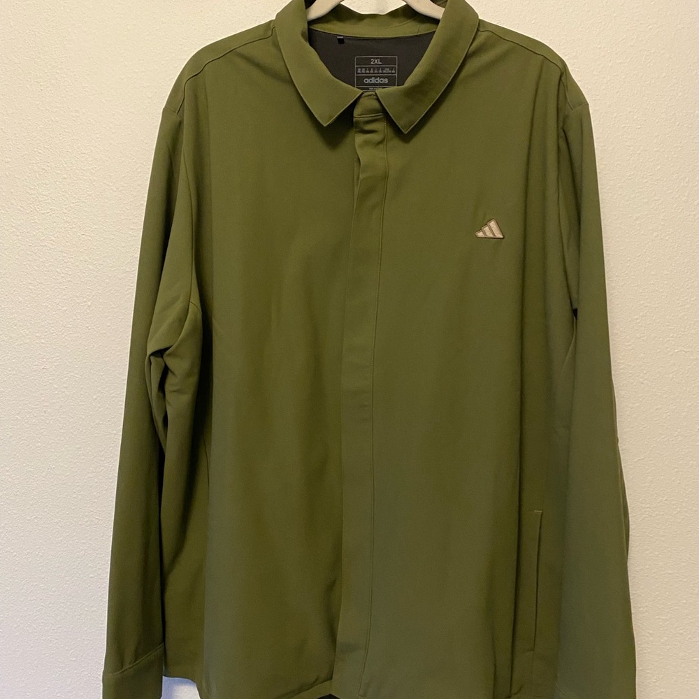 Adidas Green Lightweight Shirt Jacket